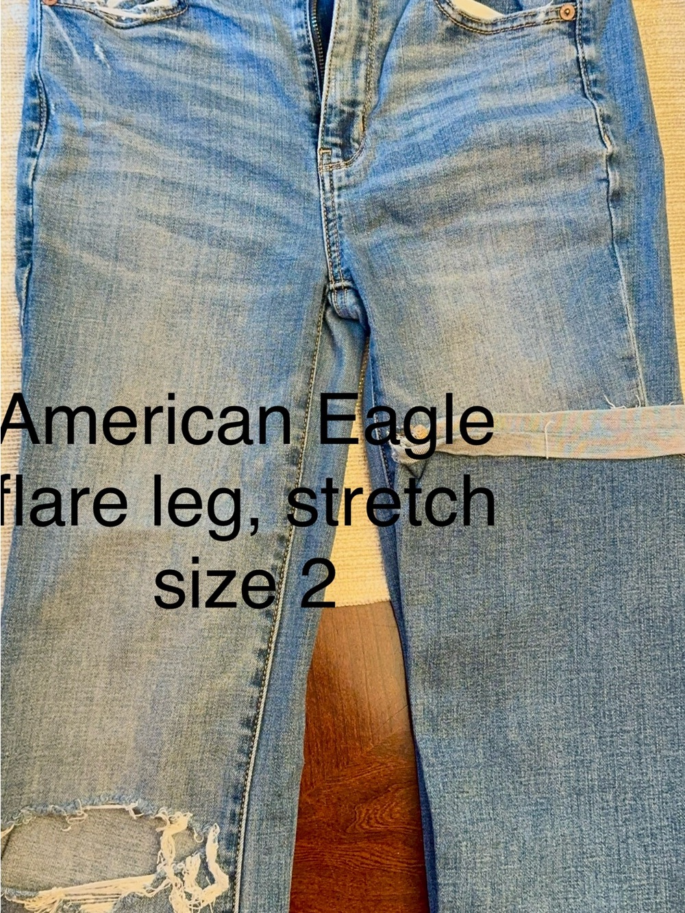 American Eagle Outfitters Light Blue Flare Stretch Jeans